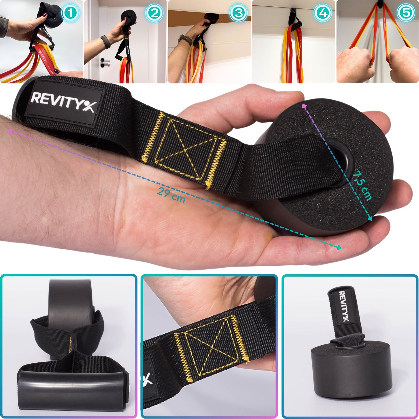 Atspariosios treniruočių gumos, fitneso juostos CrossFit, gumų rinkinys POWER BAND 4 vnt.