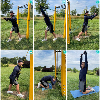 Treniruočių gumos WORKOUT BANDS PRO, Rinkinys iki 100 kg, Aukštos kokybės