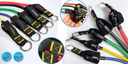 Treniruočių gumos WORKOUT BANDS PRO, Rinkinys iki 100 kg, Aukštos kokybės