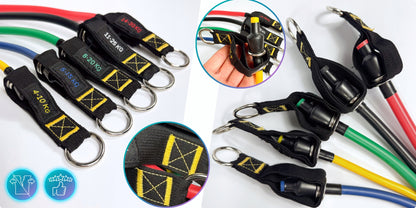 Treniruočių gumos WORKOUT BANDS PRO, Rinkinys iki 100 kg, Aukštos kokybės