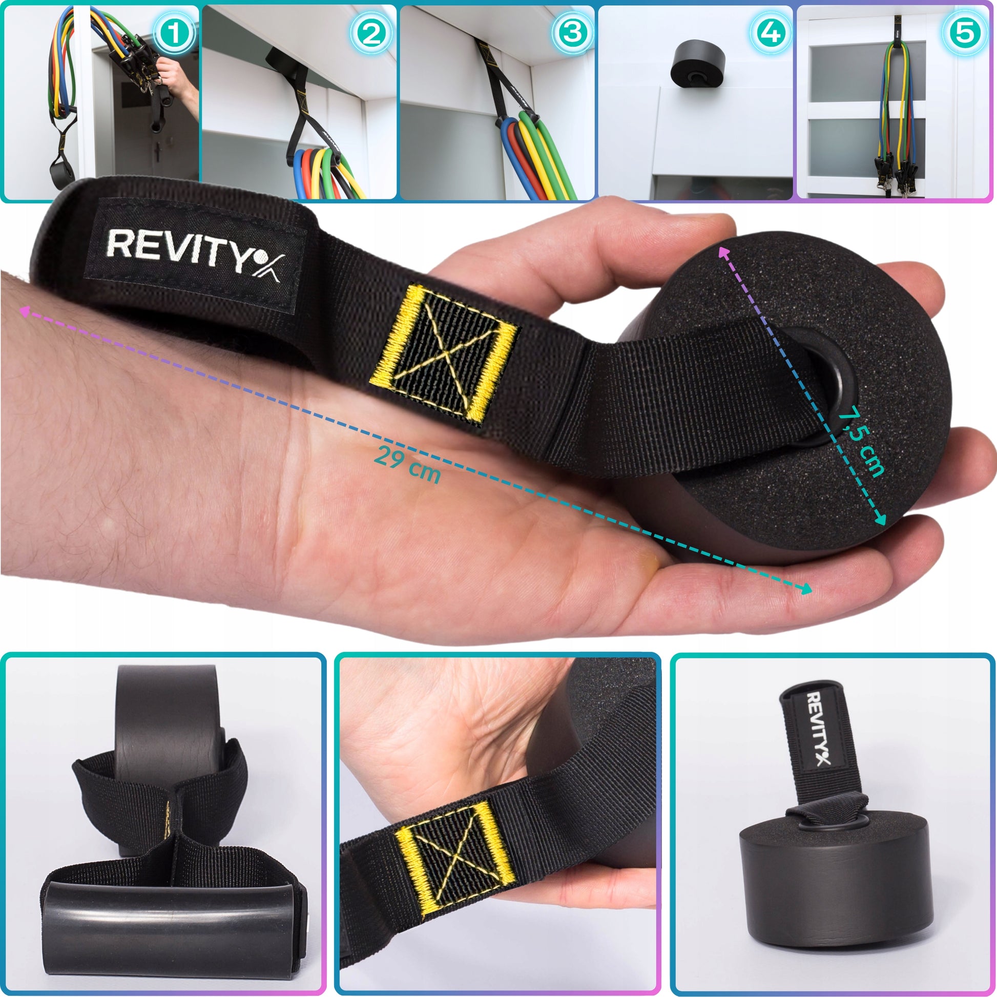 Treniruočių gumos WORKOUT BANDS PRO, Rinkinys iki 100 kg, Aukštos kokybės