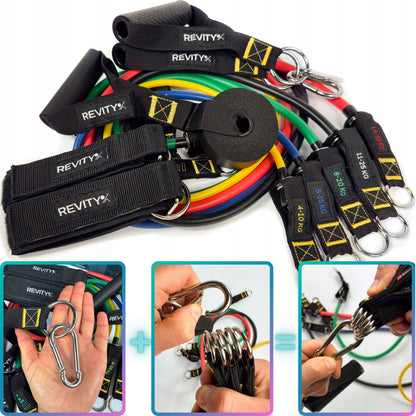 Treniruočių gumos WORKOUT BANDS PRO, Rinkinys iki 100 kg, Aukštos kokybės