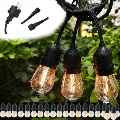 GIRLIANDA sodui ŠVIEČIANTIS LAIDAS 10m 20xE27 Komplektas su LED lemputėmis Berge