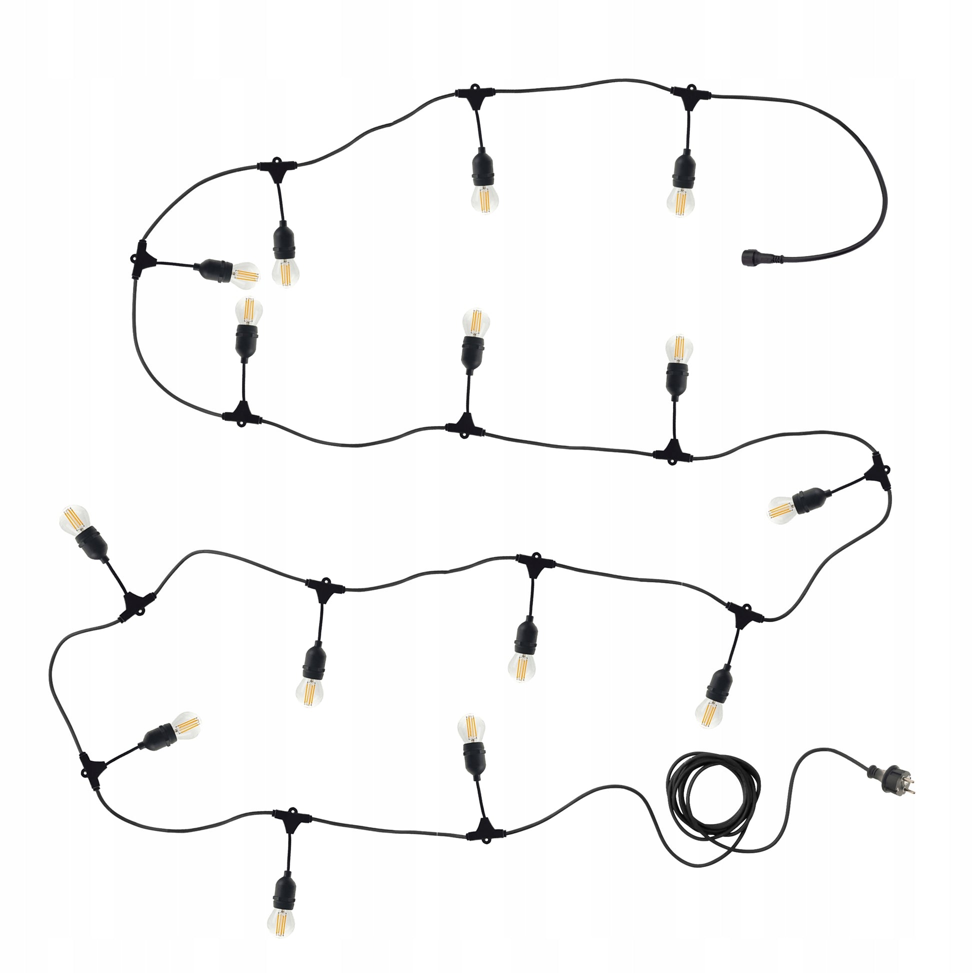 Sodo girlianda ŠVIESOS GRANDINĖ 15M 15xE27 Komplektas su LED lemputėmis IP44