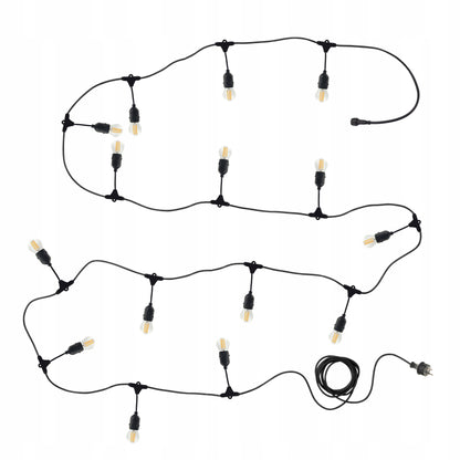 Sodo girlianda ŠVIESOS GRANDINĖ 15M 15xE27 Komplektas su LED lemputėmis IP44