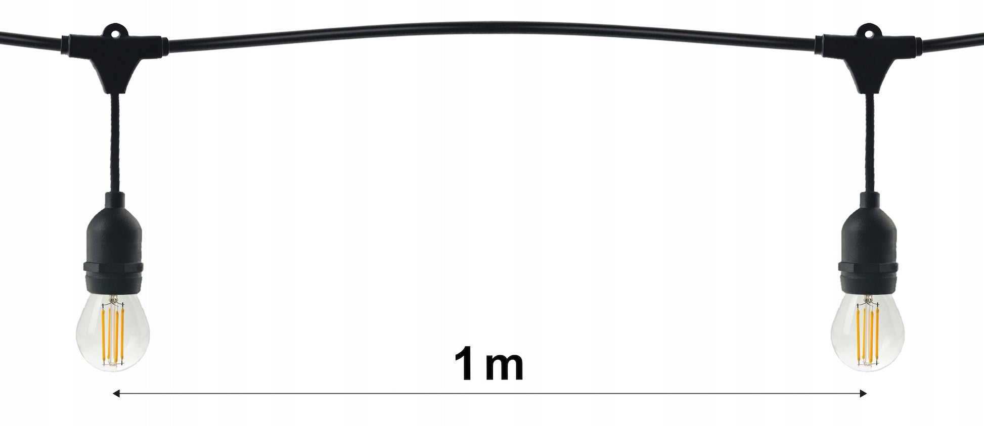 Sodo girlianda ŠVIESOS GRANDINĖ 15M 15xE27 Komplektas su LED lemputėmis IP44