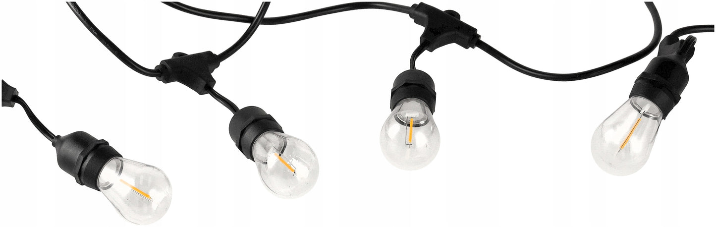 Sodo girlianda Šviesos grandinė 5m 5xE27 Komplektas su LED lemputėmis IP44