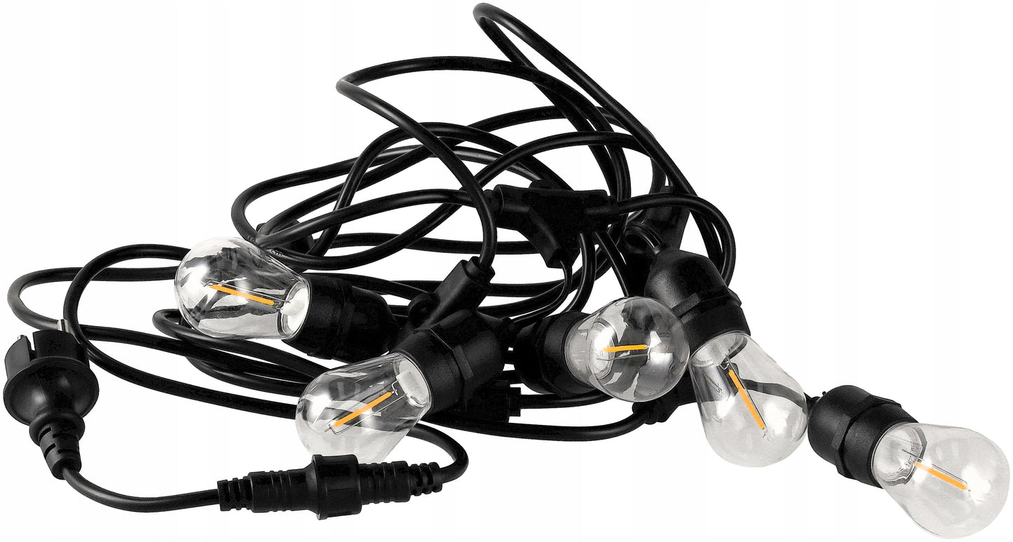 Sodo girlianda Šviesos grandinė 5m 5xE27 Komplektas su LED lemputėmis IP44