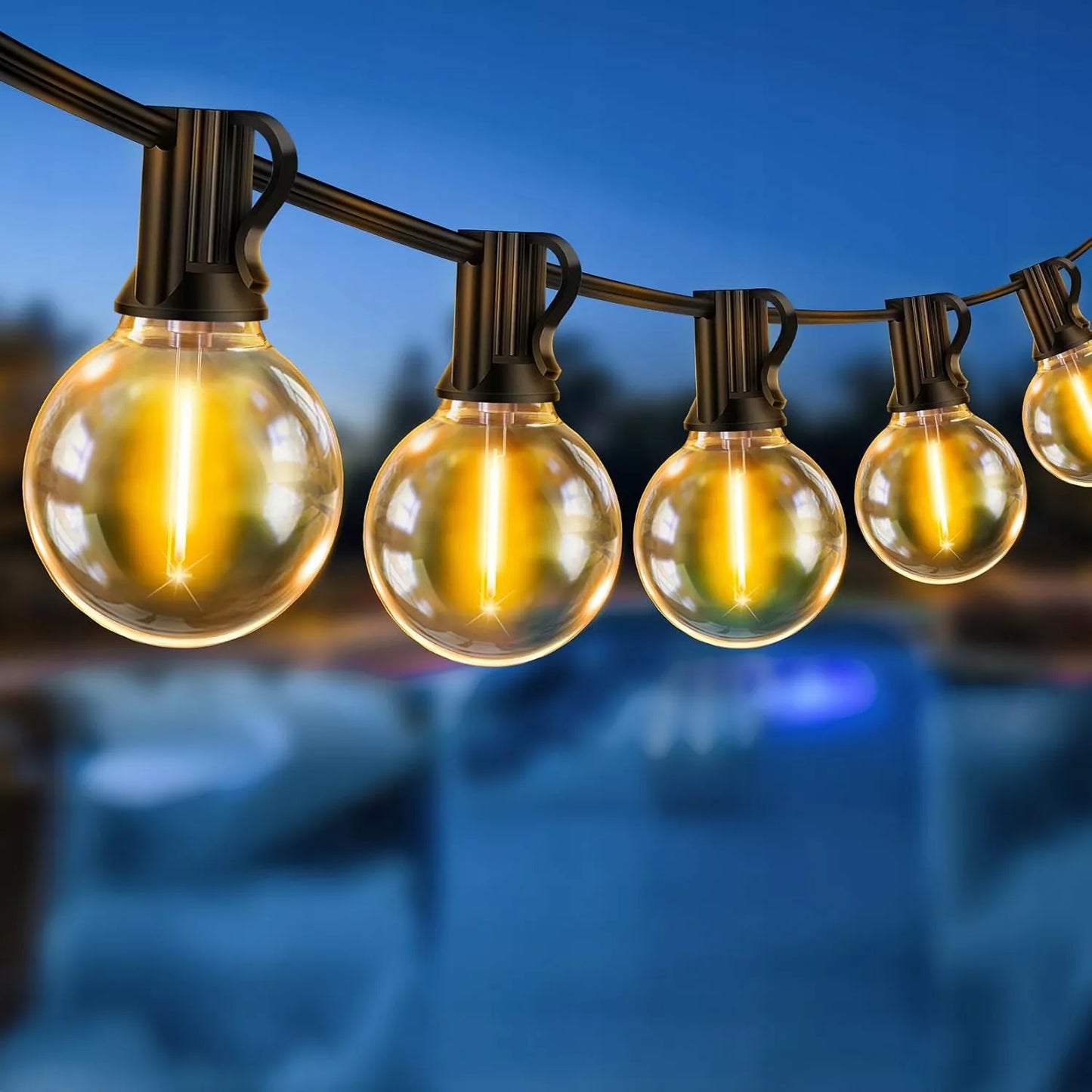 Lauko apšvietimo girlianda 20 m, 20 x 1 W LED lemputės, grandinėlė + 2