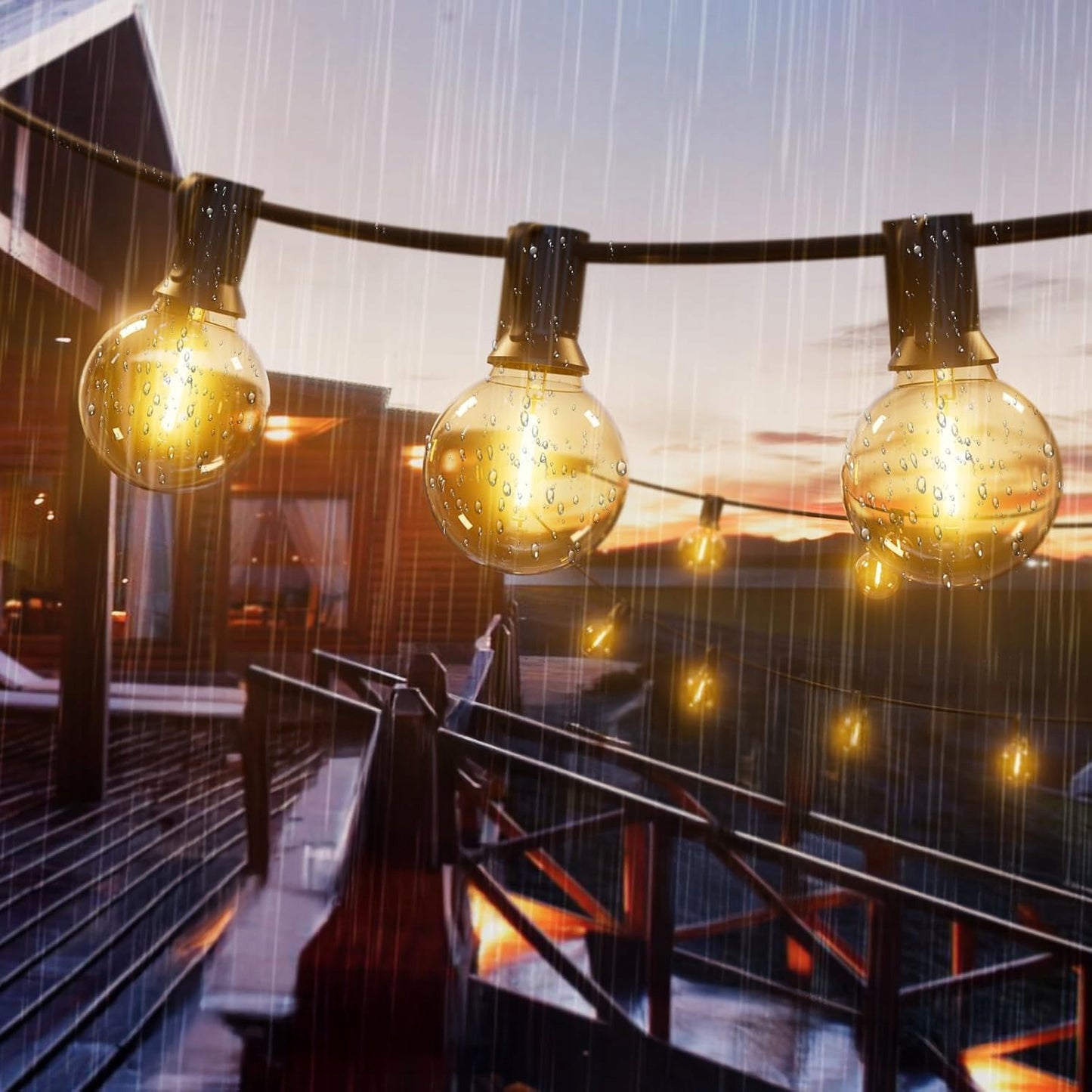 Lauko apšvietimo girlianda 20 m, 20 x 1 W LED lemputės, grandinėlė + 2 x E12 lemputės nemokamai