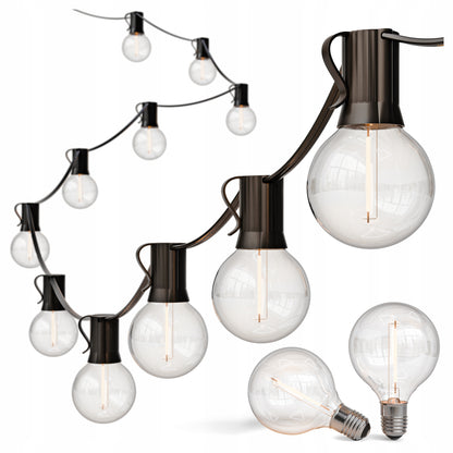Lauko girlianda 20 m, 36x 1W LED lemputės, grandinėlė + 2x E12 nemokamai