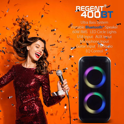 Nešiojamas Karaoke Partybox garsiakalbis Ferguson 400BT 60W FM BT USB AUX DSP