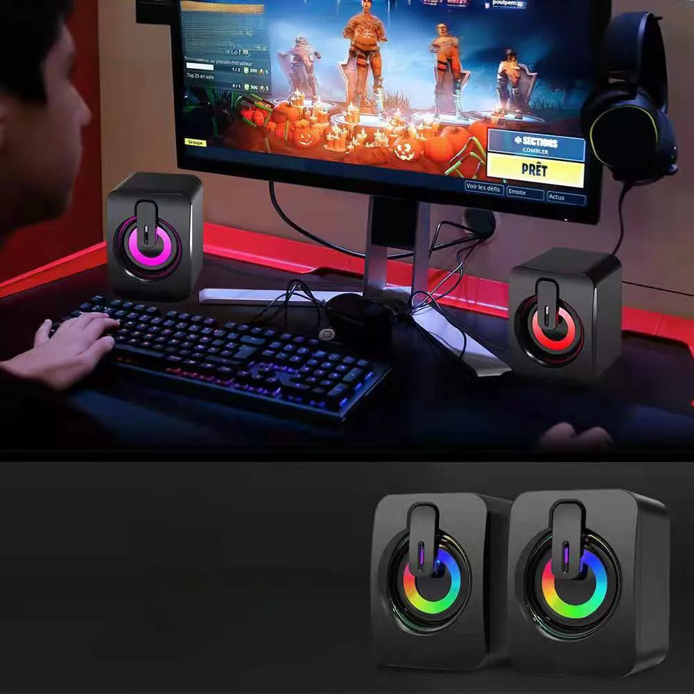 Kompiuterinės kolonėlės PC Sound Box RGB Stereofoninis Mikrofonas HIFI USB