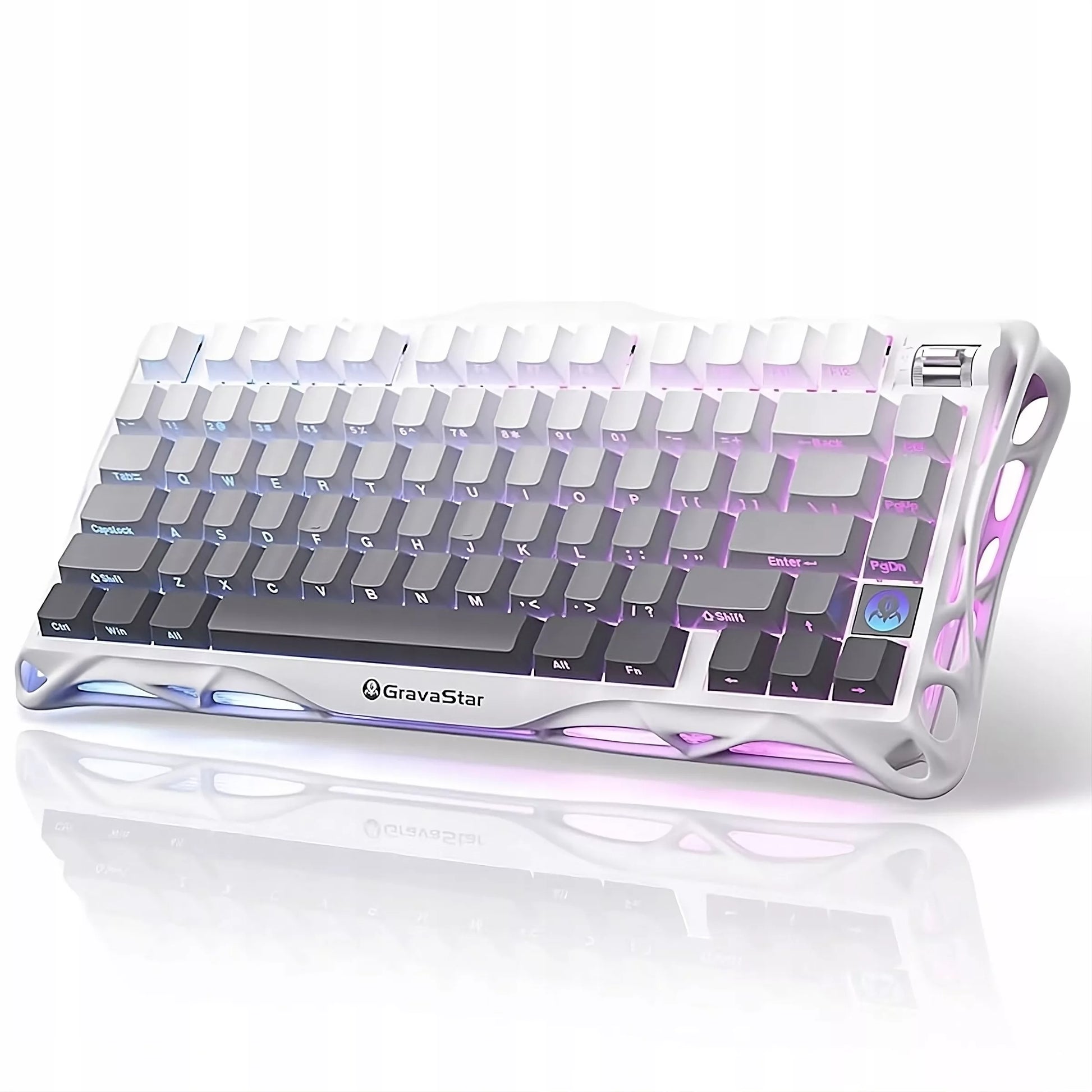 GravaStar Mercury K1 Bela belaidė mechaninė klaviatūra