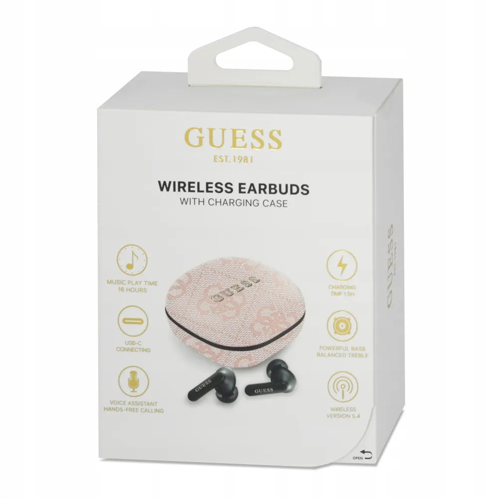 Originalios belaidės „Guess 4G“ ausinės su įkrovimo dėklu