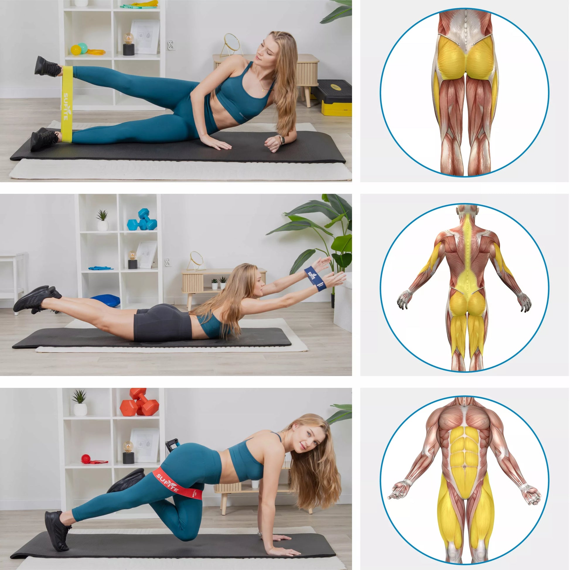 Rinkinys: 5 fitneso treniruočių juostos – viso kūno treniruotėms