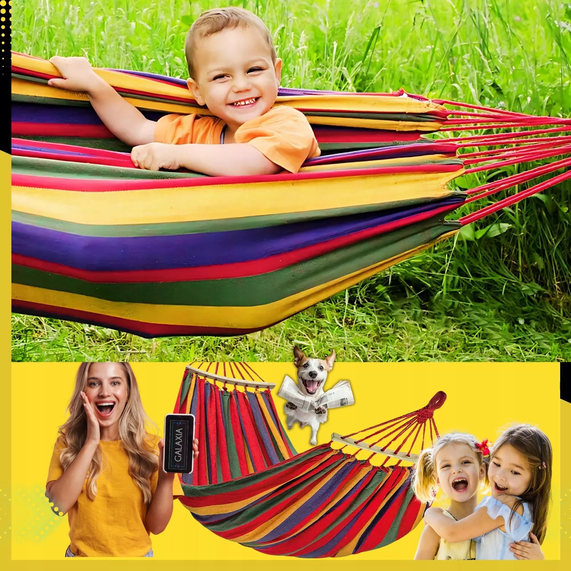 Sodo hamakas 2 asmenims, didelis turistinis, dvivietis su strypu, XXL 260x150