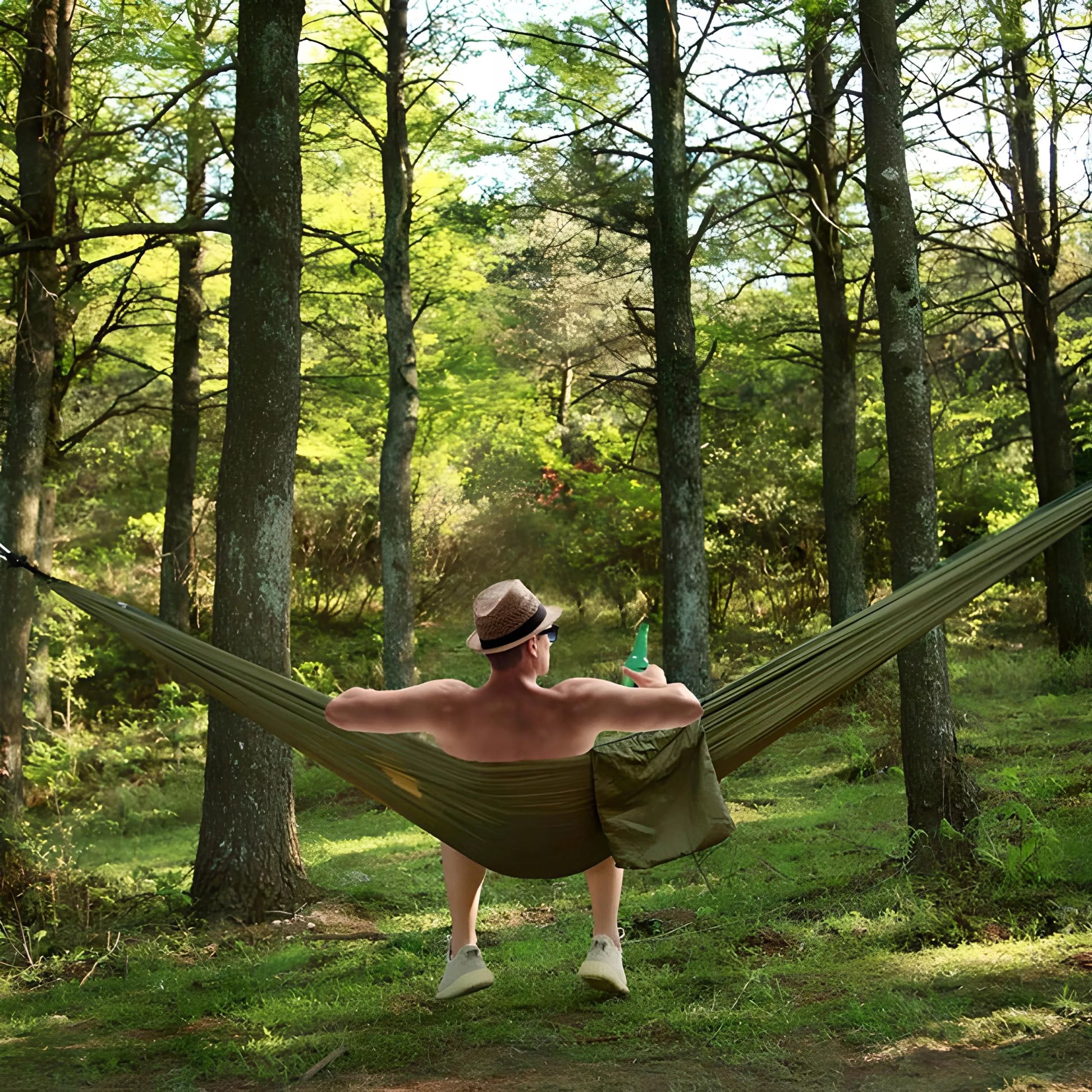 Hamakas dvigulis – turistinis ir kempingui - su moskitų tinklu, 260×140 cm