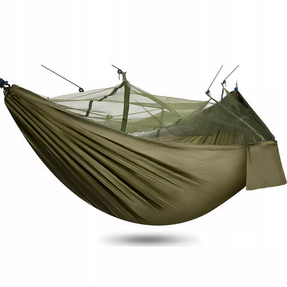 Hamakas dvigulis – turistinis ir kempingui - su moskitų tinklu, 260×140 cm