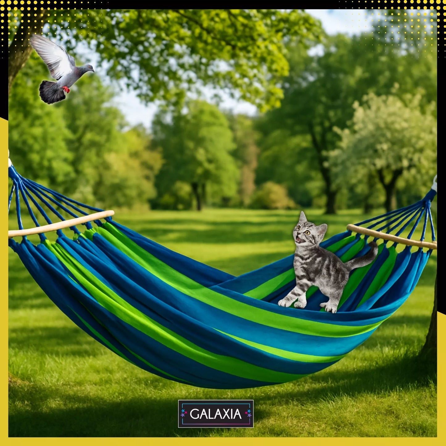 SODINĖ DVI VIETĖS HAMAKAS XXL 260x150 2 asmenims Turistinis su skersiniu DIDELIS