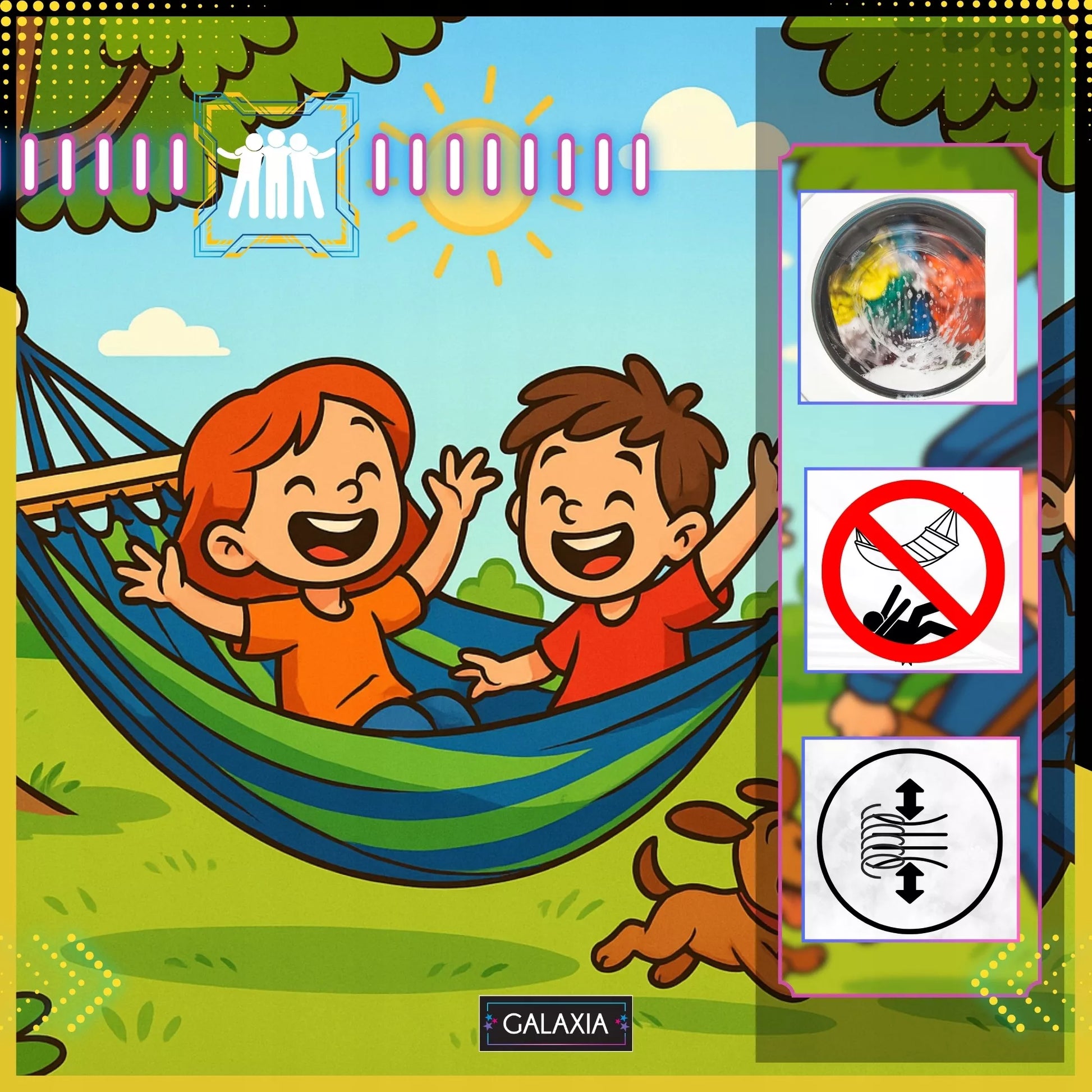 SODINĖ DVI VIETĖS HAMAKAS XXL 260x150 2 asmenims Turistinis su skersiniu DIDELIS