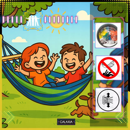 SODINĖ DVI VIETĖS HAMAKAS XXL 260x150 2 asmenims Turistinis su skersiniu DIDELIS