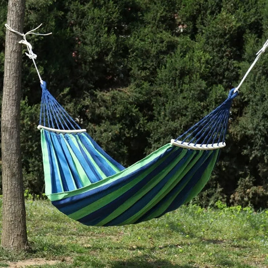 Sodo hamakas dvivietis XXL – su laikikliu, 200 kg talpa, 260×150 cm