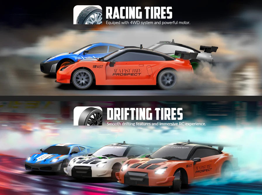 Driftinio automobilio modelis Blaze Racer 1/24 4WD 927OB2 - oranžinis HB Toys