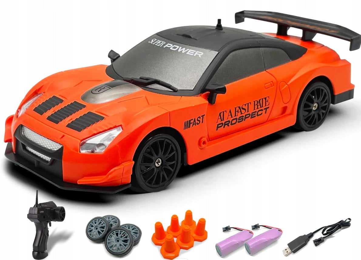 Driftinio automobilio modelis Blaze Racer 1/24 4WD 927OB2 - oranžinis HB Toys