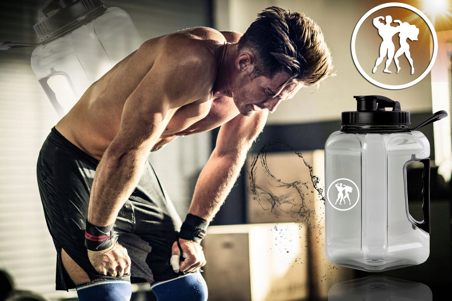 HERKULES Vandens ąsotis Kanistras 2,4l Konteineris vandeniui sporto salei