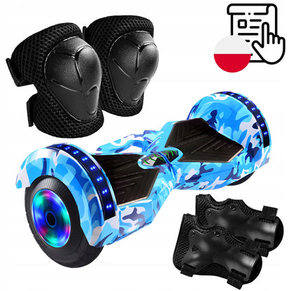RETOO elektrinė riedlentė HOVERBOARD, 8 colių, LED, „Bluetooth“ garsiakalbis, mėlyna