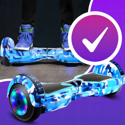 RETOO elektrinė riedlentė HOVERBOARD, 8 colių, LED, „Bluetooth“ garsiakalbis, mėlyna