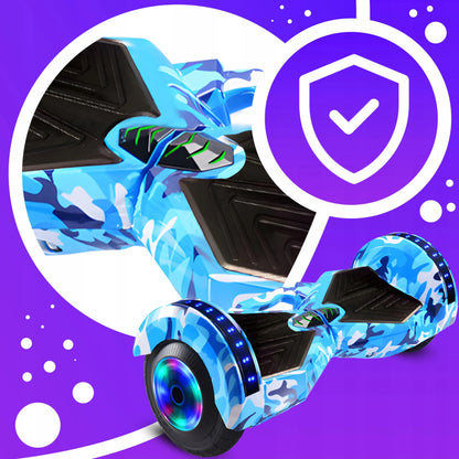 RETOO elektrinė riedlentė HOVERBOARD, 8 colių, LED, „Bluetooth“ garsiakalbis, mėlyna