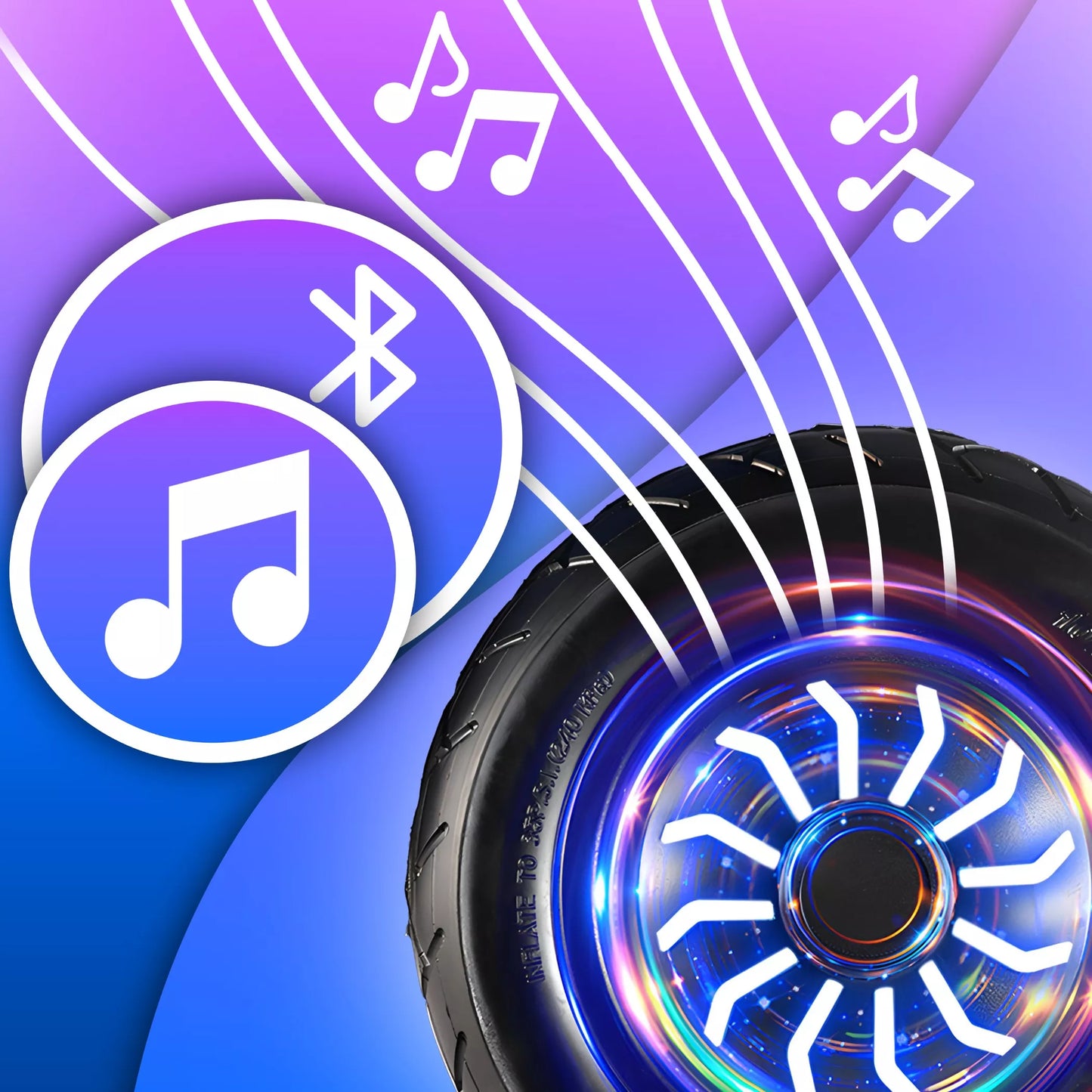 RETOO elektrinė riedlentė HOVERBOARD, 8 colių, LED, „Bluetooth“ garsiakalbis, mėlyna