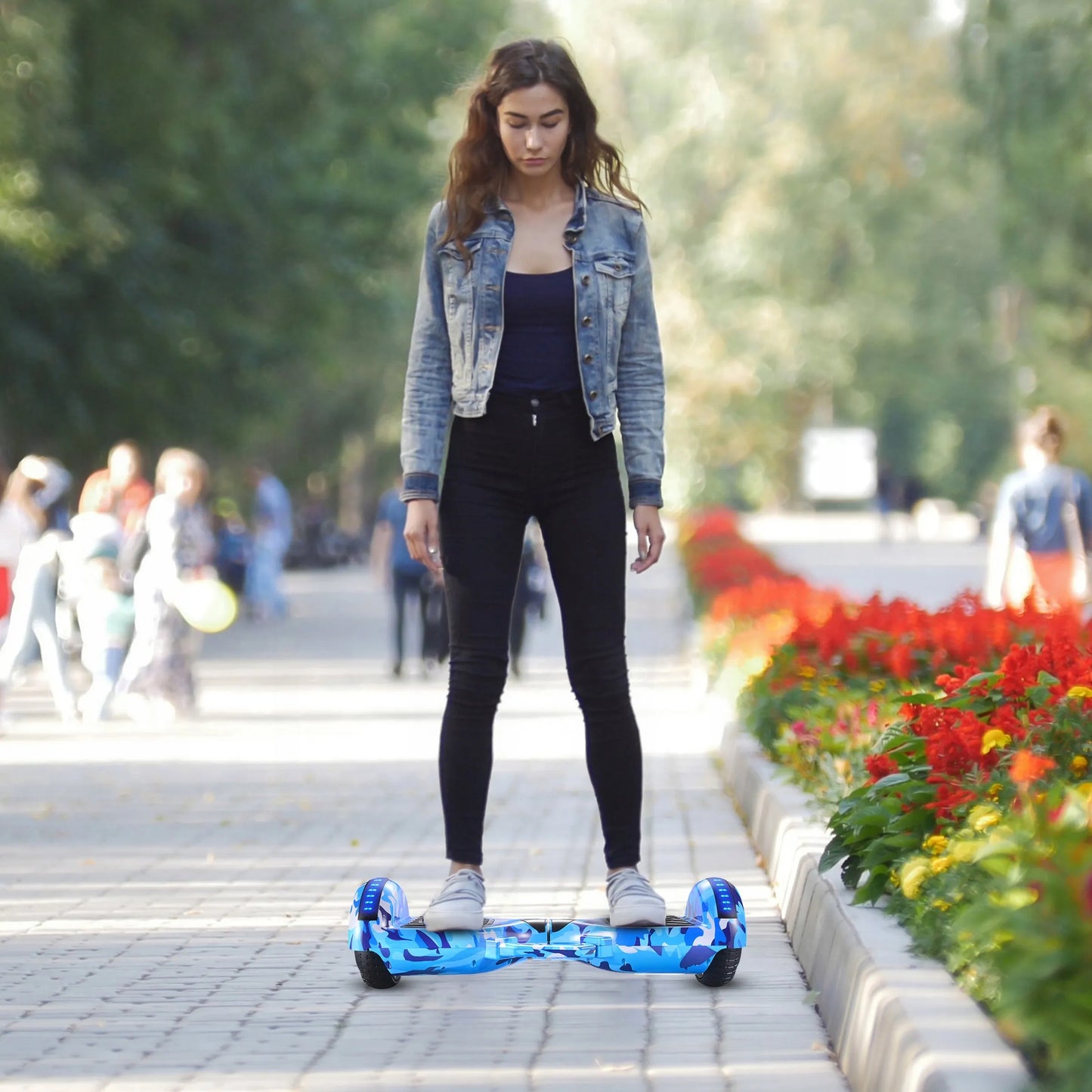 RETOO elektrinė riedlentė HOVERBOARD, 8 colių, LED, „Bluetooth“ garsiakalbis, mėlyna