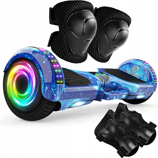 HOVERBOARD Elektrinė riedlentė LED 6,5' su Bluetooth garsiakalbiais ir apsaugomis
