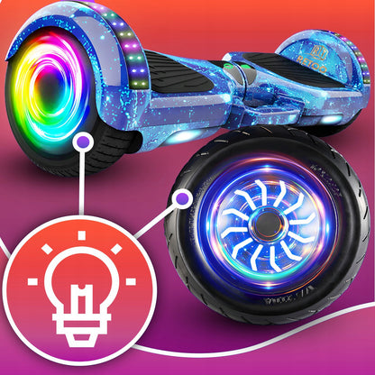 HOVERBOARD Elektrinė riedlentė LED 6,5' su Bluetooth garsiakalbiais ir apsaugomis