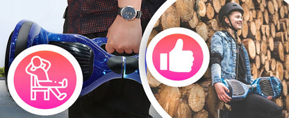 HOVERBOARD Elektrinė riedlentė LED 6,5' su Bluetooth garsiakalbiais ir apsaugomis