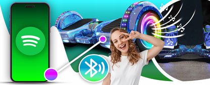 HOVERBOARD Elektrinė riedlentė LED 6,5' su Bluetooth garsiakalbiais ir apsaugomis