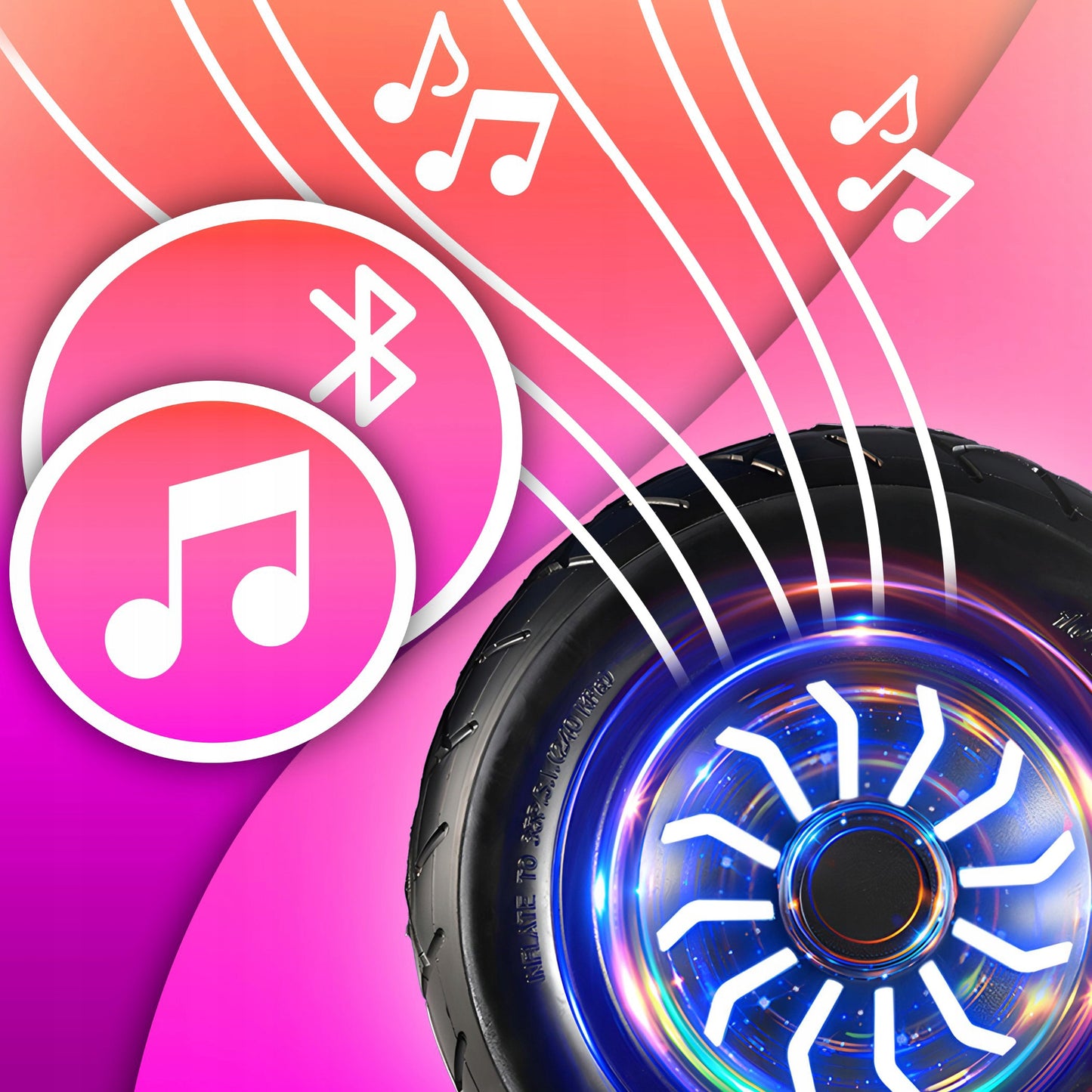 HOVERBOARD Elektrinė riedlentė LED 6,5' su Bluetooth garsiakalbiais ir apsaugomis