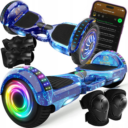 HOVERBOARD Elektrinė riedlentė LED 6,5' su Bluetooth garsiakalbiais ir apsaugomis