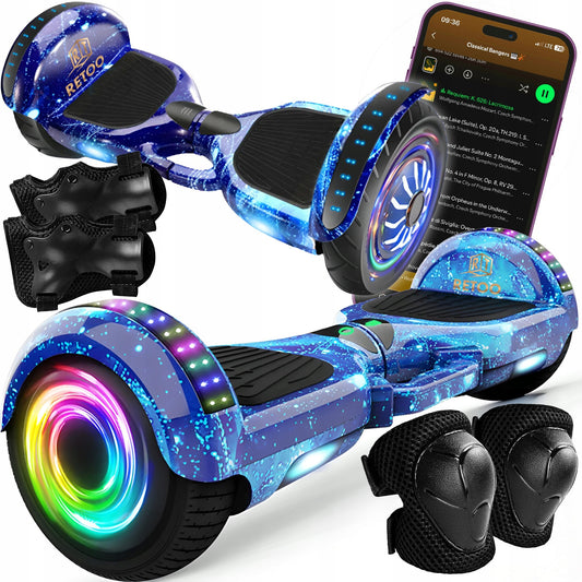 HOVERBOARD Elektrinė riedlentė LED 6,5' su Bluetooth garsiakalbiais ir apsaugomis