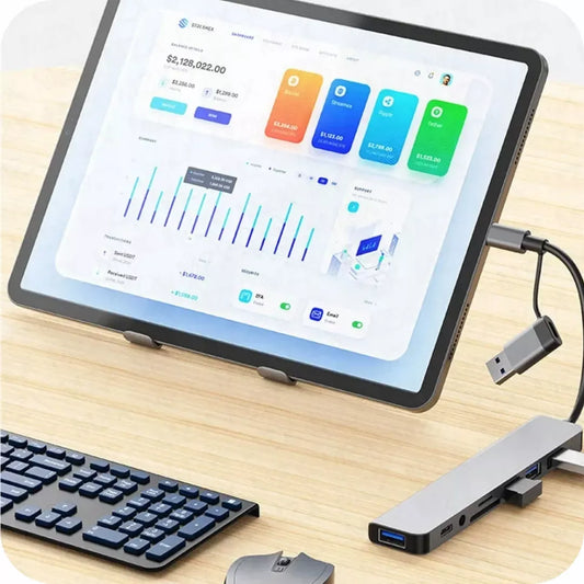 USB-C HUB 8-in-1 – daugiafunkcinis adapteris su USB 3.0, SD ir audio