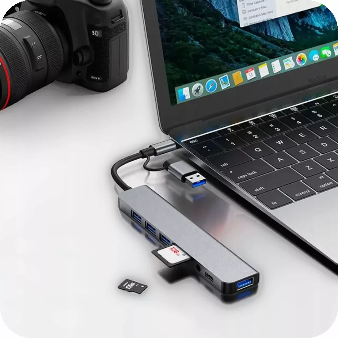 USB-C HUB 8-in-1 – daugiafunkcinis adapteris su USB 3.0, SD ir audio