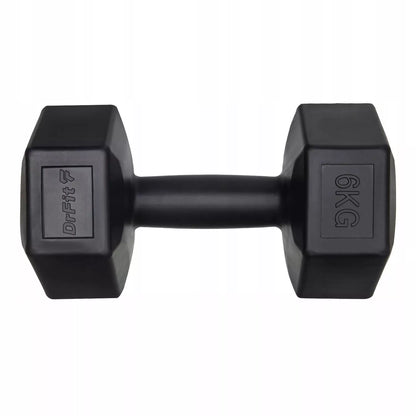 2 vnt. hanteliai Cardio Fitness Pilates – 6 kg, juodi, ilgaamžiai