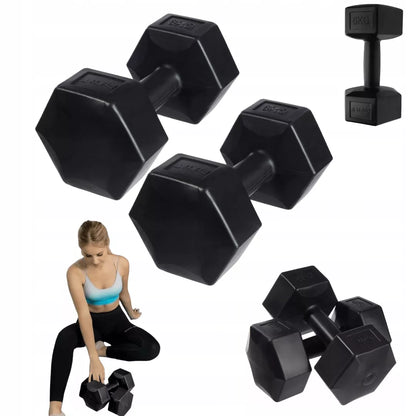 2 vnt. hanteliai Cardio Fitness Pilates – 6 kg, juodi, ilgaamžiai