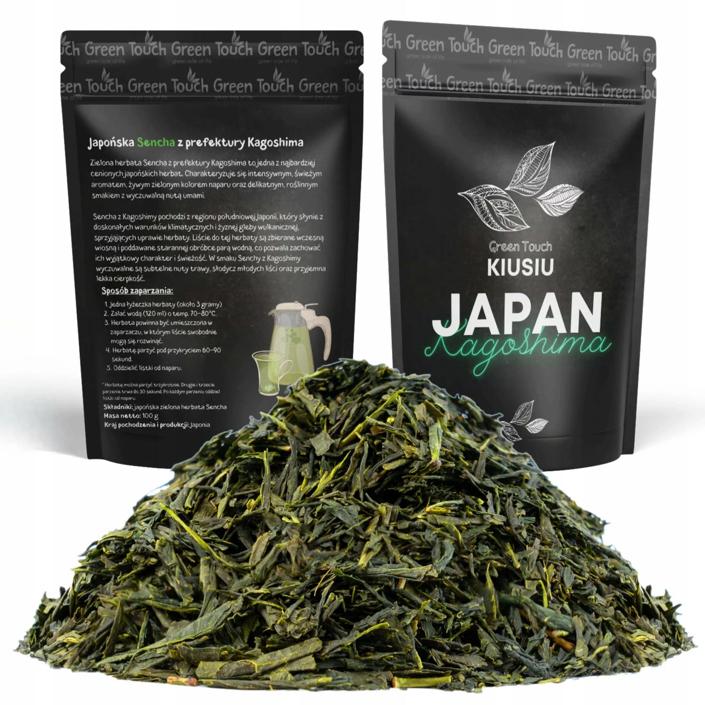 Japoniška žalioji arbata JAPAN SENCHA KAGOSHIMA 100 g PREMIUM ŠVIEŽIA LENGVA