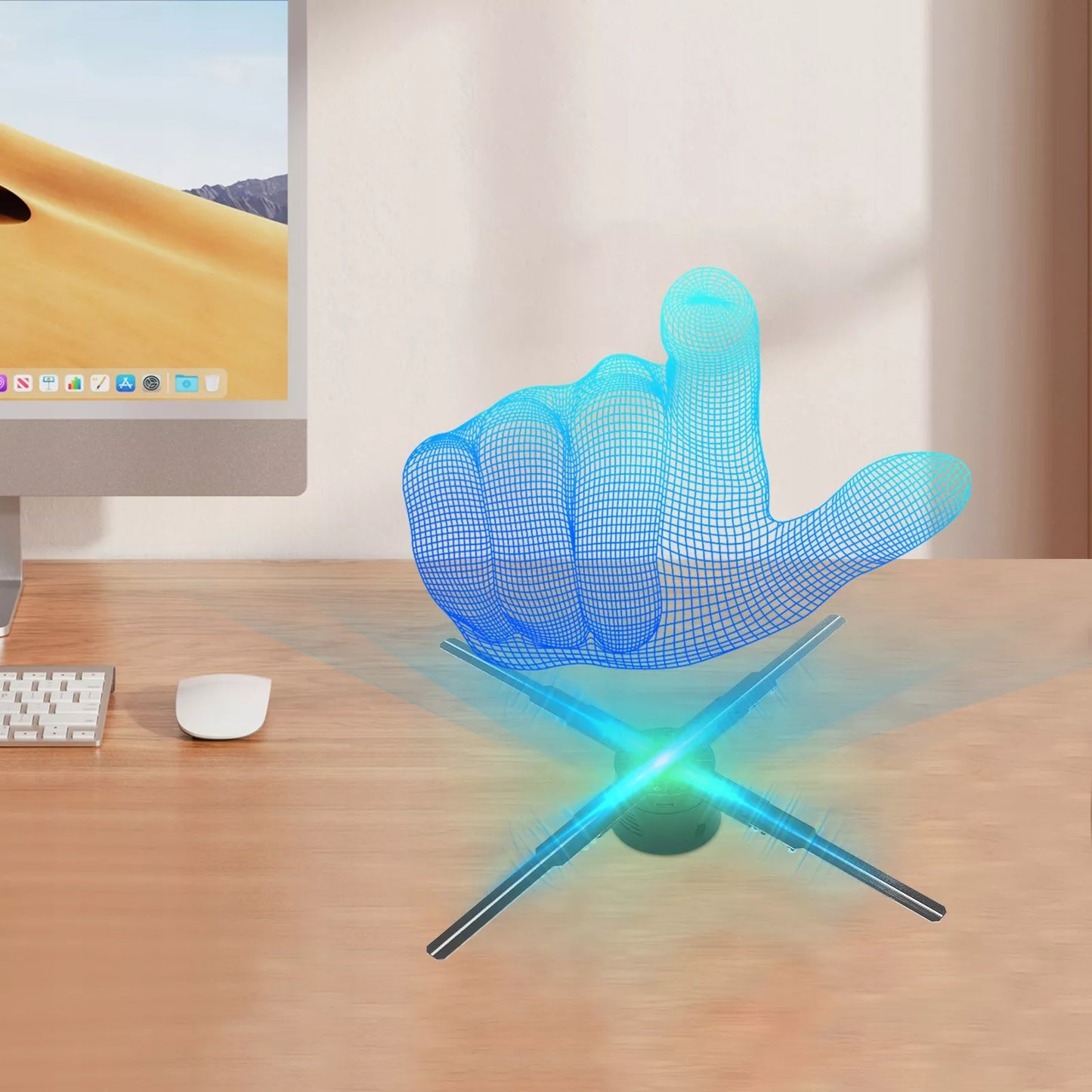 Holografinis 3D reklamų projektorius su nuotoliniu valdymu