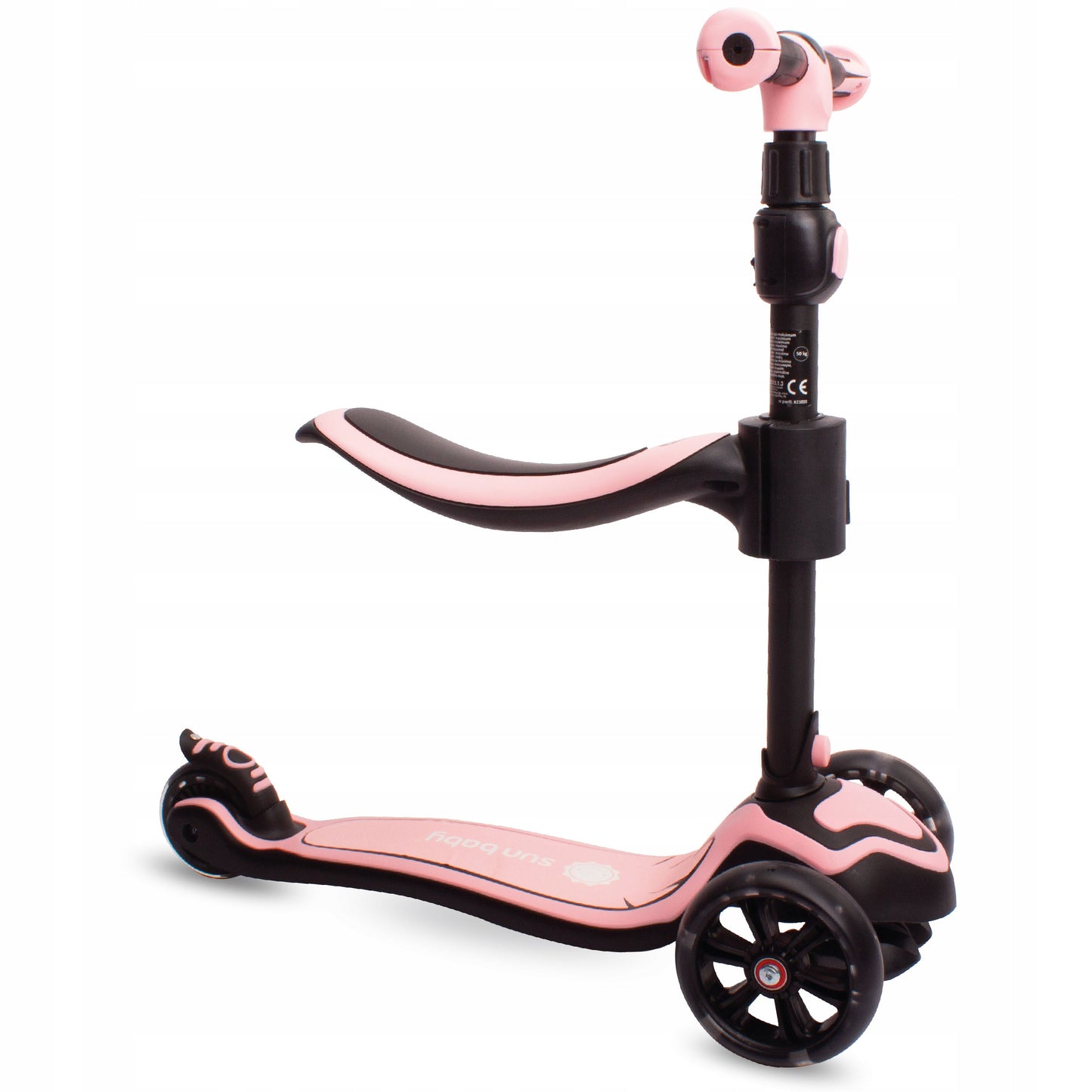 Flash 3in1 balansinis triratis riedis LED, reguliuojamas, 50 kg, vaikams