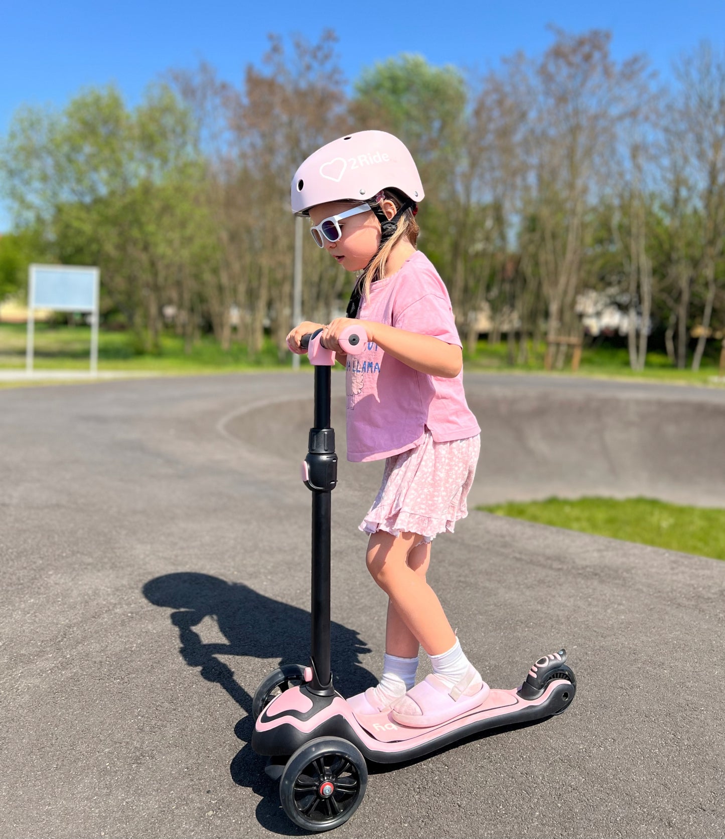 Flash 3in1 balansinis triratis riedis LED, reguliuojamas, 50 kg, vaikams